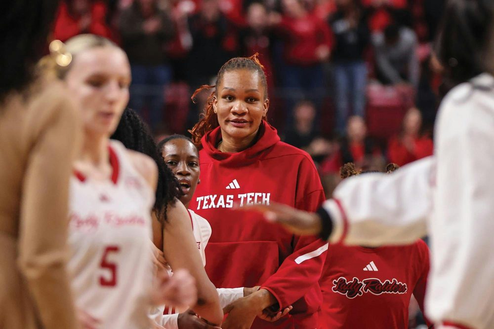 Texas Tech women's basketball players on the court