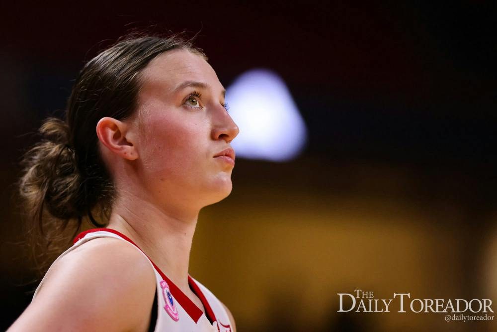 Texas Tech women's basketball player on the court