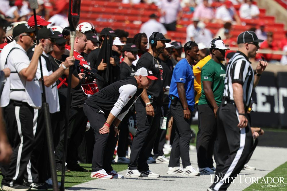 Texas Tech football sideline during a game
